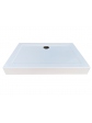 White 120x80 cm shower tray with a frame, feet and a drain in the middle - 6